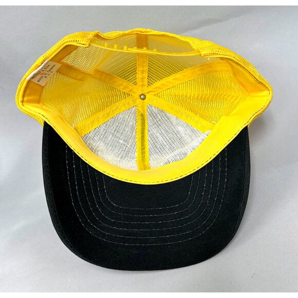 Vintage RUGER Firearms Guns Black Gold Snapback Trucker Hat w Patch 80s NOS - Picture 7 of 9